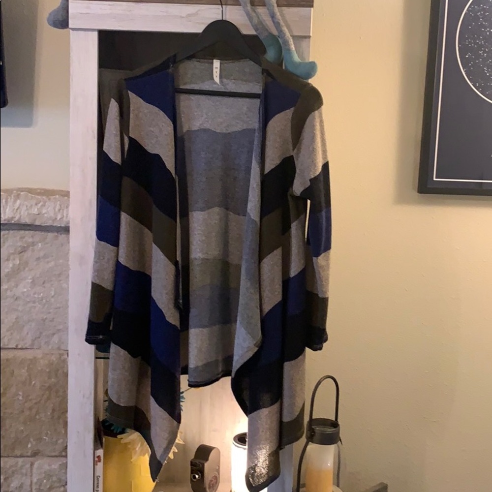 Striped cardigan.